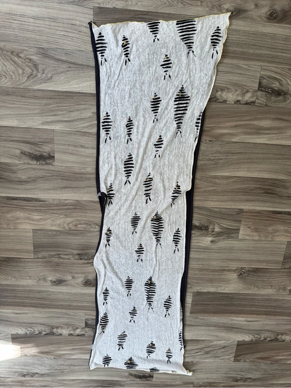 Heel Athens Lab Fish Print Embroidered Convertible Scarf Shawl One Size